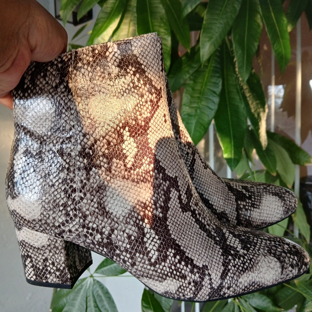 Chinese Laundry Snakeskin print booties Size 8.5